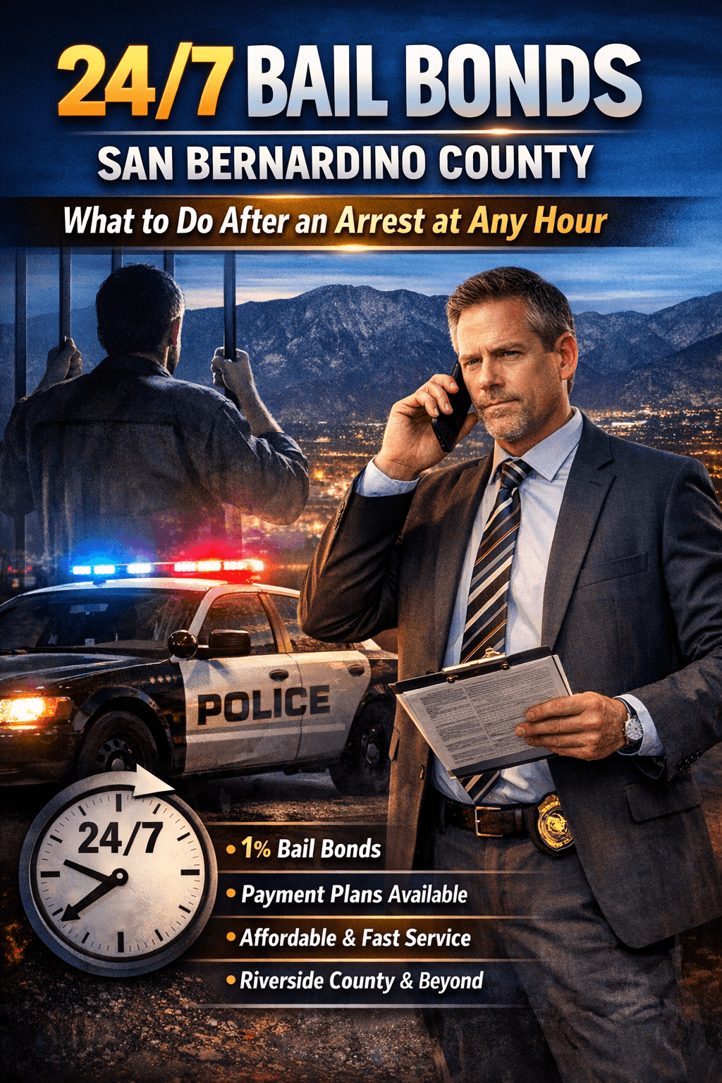 24/7 Bail Bonds San Bernardino County: What to Do After an Arrest at Any Hour